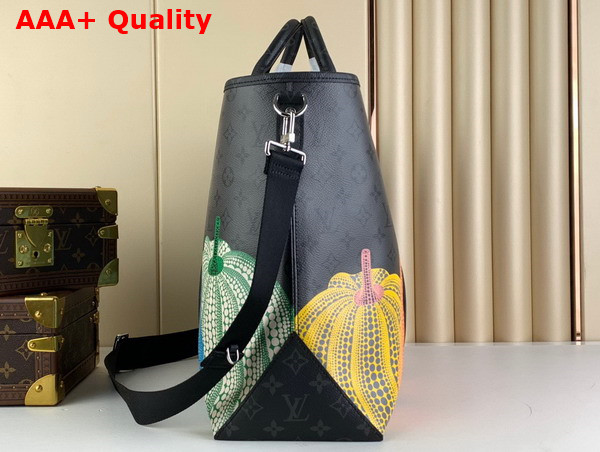 LV x YK Weekend Tote Monogram Eclipse Reverse Coated Canvas with Colorful Pumpkin Print M46434 Replica