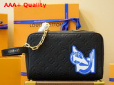 LVXNBA Cloakroom Dopp Kit Black Monogram Embossed Leather M58515 Replica