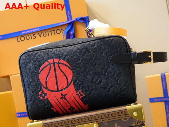 LVXNBA Cloakroom Dopp Kit Black Monogram Embossed Leather M58515 Replica