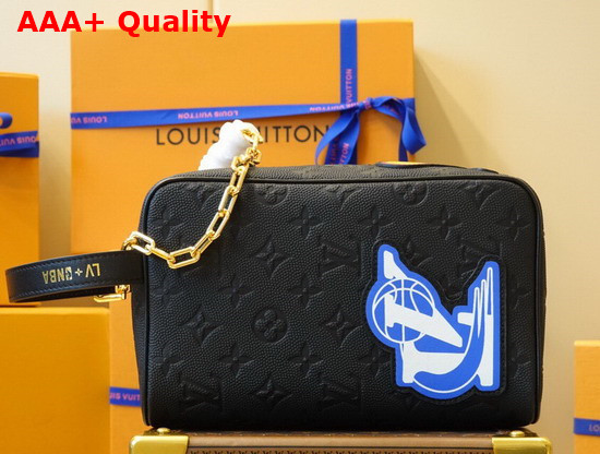 LVXNBA Cloakroom Dopp Kit Black Monogram Embossed Leather M58515 Replica