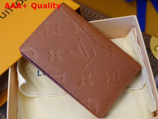 LVXNBA Pocket Organizer Brown Ball Grain Leather M80545 Replica