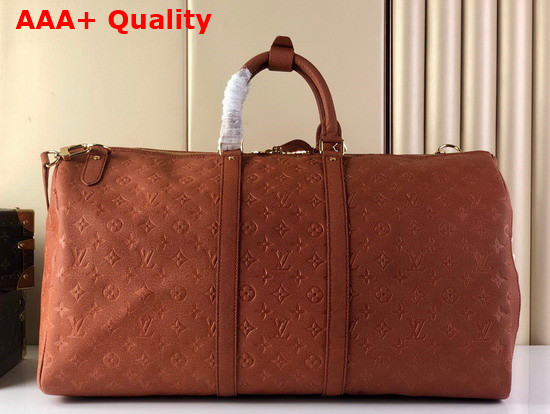 LVxNBA Keepall Bandouliere 55 Brown Ball Grain Leather M57973 Replica