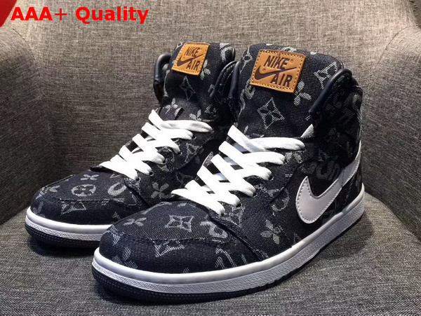 Louis Vuitton Supreme Louis Vuitton Nike Air Jordan Custom Sneaker Blue Denim Replica