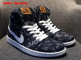 Louis Vuitton Supreme Louis Vuitton Nike Air Jordan Custom Sneaker Blue Denim Replica