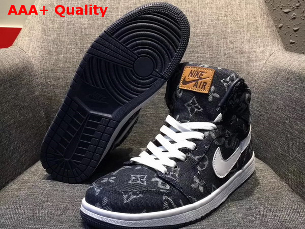 Louis Vuitton Supreme Louis Vuitton Nike Air Jordan Custom Sneaker Blue Denim Replica