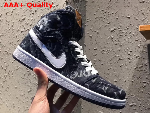 Louis Vuitton Supreme Louis Vuitton Nike Air Jordan Custom Sneaker Blue Denim Replica