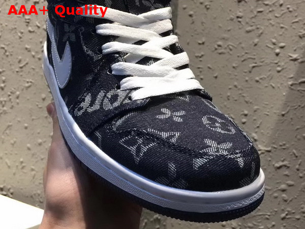 Louis Vuitton Supreme Louis Vuitton Nike Air Jordan Custom Sneaker Blue Denim Replica