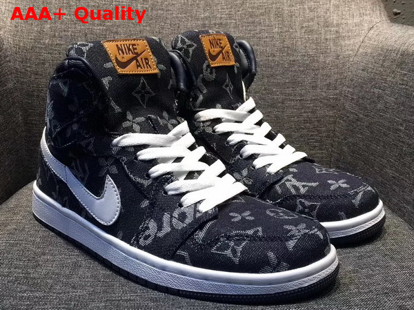 Louis Vuitton Supreme Louis Vuitton Nike Air Jordan Custom Sneaker Blue Denim Replica