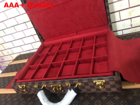 Louis Vuitton 18 Watch Case in Damier Ebene Canvas Replica