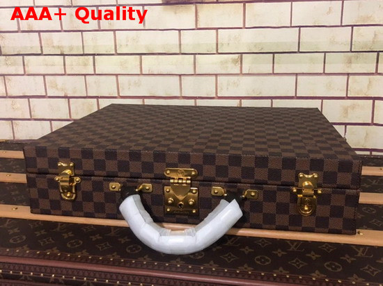 Louis Vuitton 18 Watch Case in Damier Ebene Canvas Replica