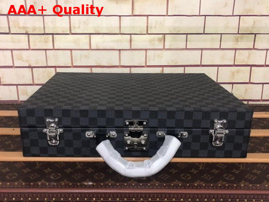 Louis Vuitton 18 Watch Case in Damier Graphite Canvas Replica