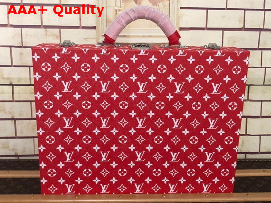 Louis Vuitton 18 Watch Case in Red Monogram Canvas Replica