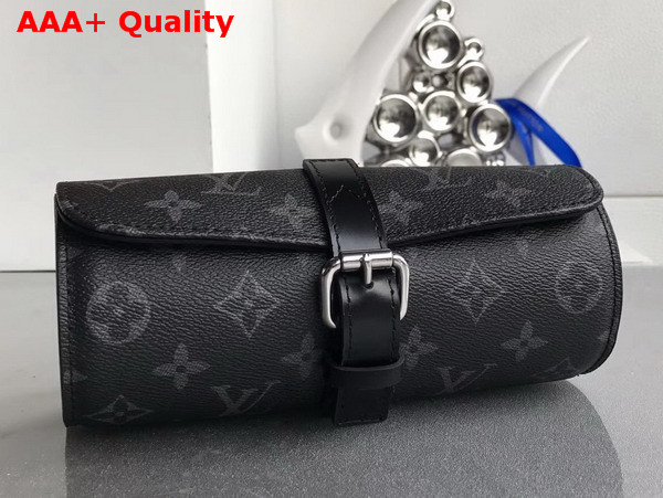 Louis Vuitton 3 Watch Case Monogram Eclipse Canvas N43385 Replica