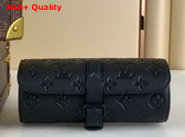 Louis Vuitton 3 Watch Case in Black Monogram Empreinte Leather Replica