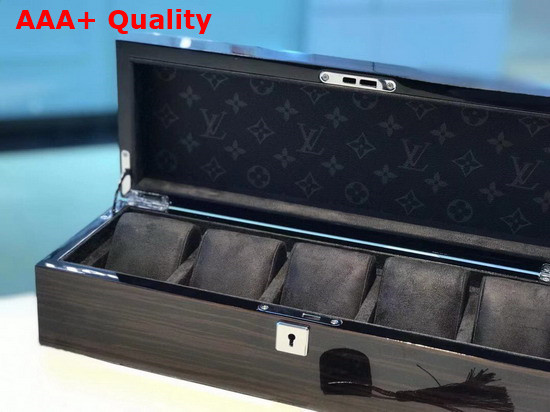 Louis Vuitton 5 Watch Case in Brown Wood and Monogram Canvas Replica