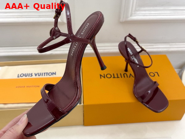 Louis Vuitton 6am Sandal in Bordeaux Patent Calf Leather Replica