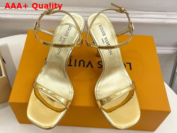 Louis Vuitton 6am Sandal in Gold Metallic Calf Leather Replica