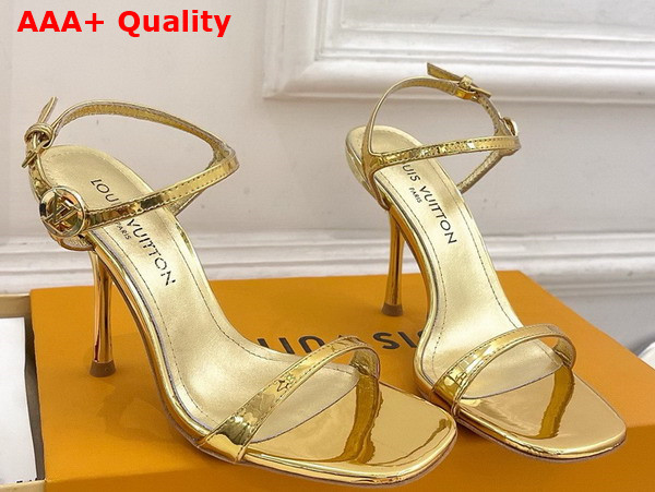 Louis Vuitton 6am Sandal in Gold Metallic Calf Leather Replica