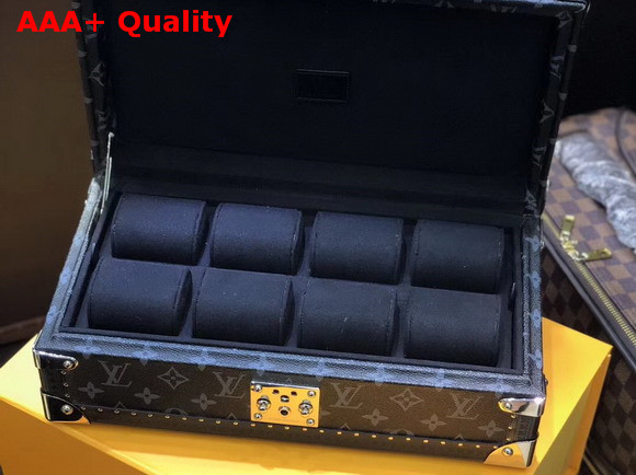 Louis Vuitton 8 Watch Case Monogram Eclipse Coated Canvas Replica