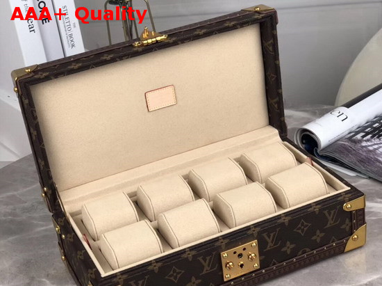 Louis Vuitton 8 Watch Case in Monogram Canvas with Beige Microfiber Lining M47641 Replica