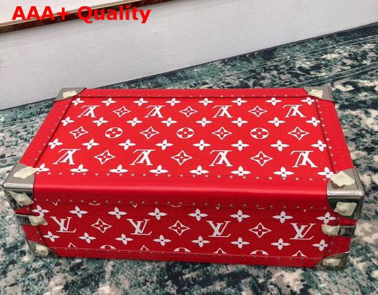 Louis Vuitton 8 Watch Case in Red Monogram Canvas Customized Replica