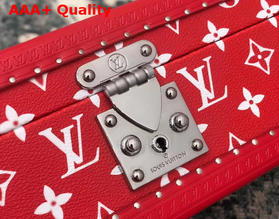 Louis Vuitton 8 Watch Case in Red Monogram Canvas Customized Replica