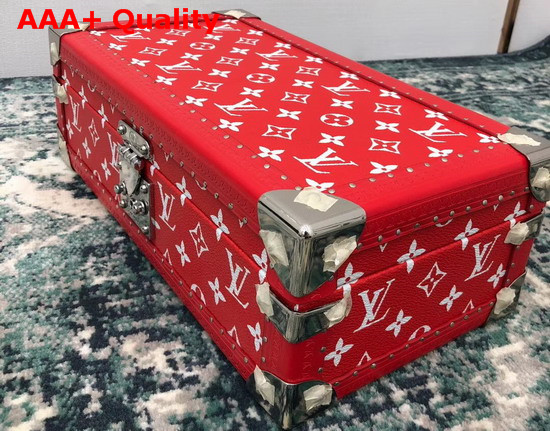 Louis Vuitton 8 Watch Case in Red Monogram Canvas Customized Replica