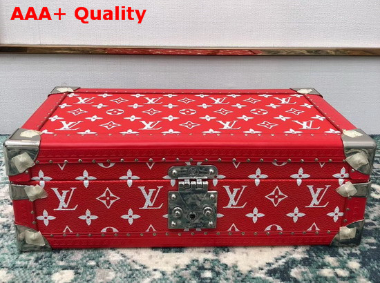 Louis Vuitton 8 Watch Case in Red Monogram Canvas Customized Replica