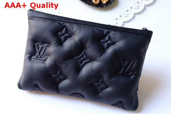 Louis Vuitton A4 Pouch Black Lambskin Puffer Material M68775 Replica