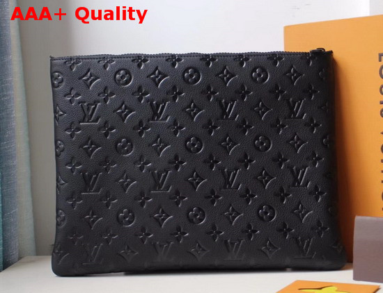 Louis Vuitton A4 Pouch Black Taurillon Leather M67461 Replica