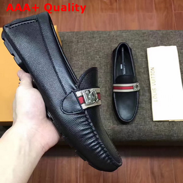 Louis Vuitton Aacetrack Moccasin Black Grained Calfskin 1A36TA Replica