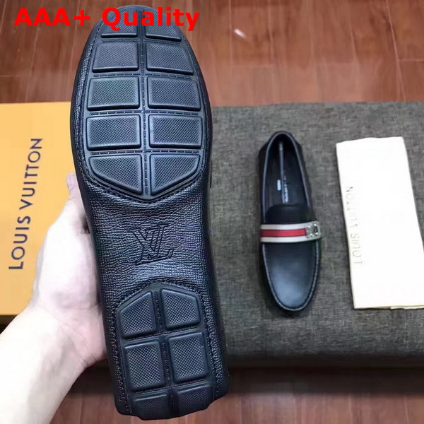 Louis Vuitton Aacetrack Moccasin Black Grained Calfskin 1A36TA Replica