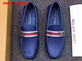 Louis Vuitton Aacetrack Moccasin Blue Grained Calfskin 1A36TA Replica