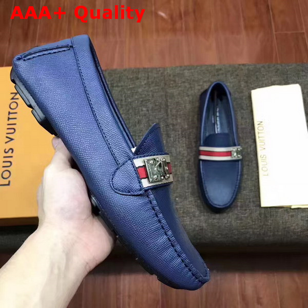 Louis Vuitton Aacetrack Moccasin Blue Grained Calfskin 1A36TA Replica