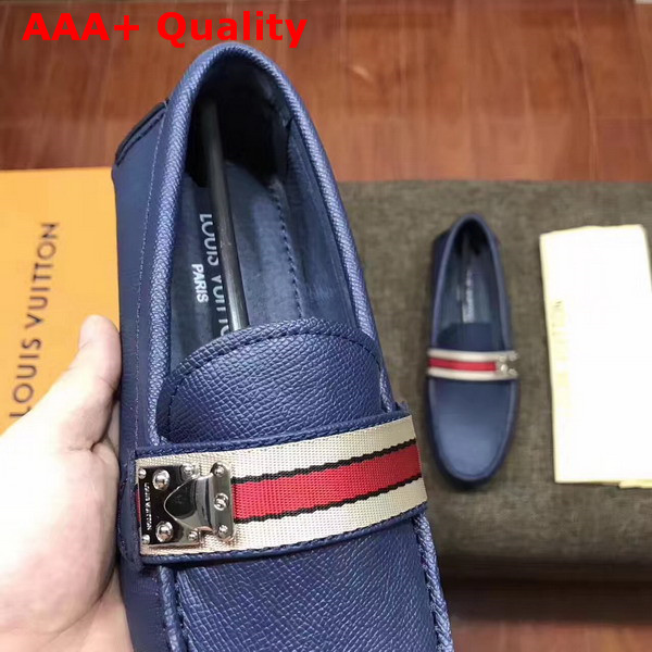 Louis Vuitton Aacetrack Moccasin Blue Grained Calfskin 1A36TA Replica