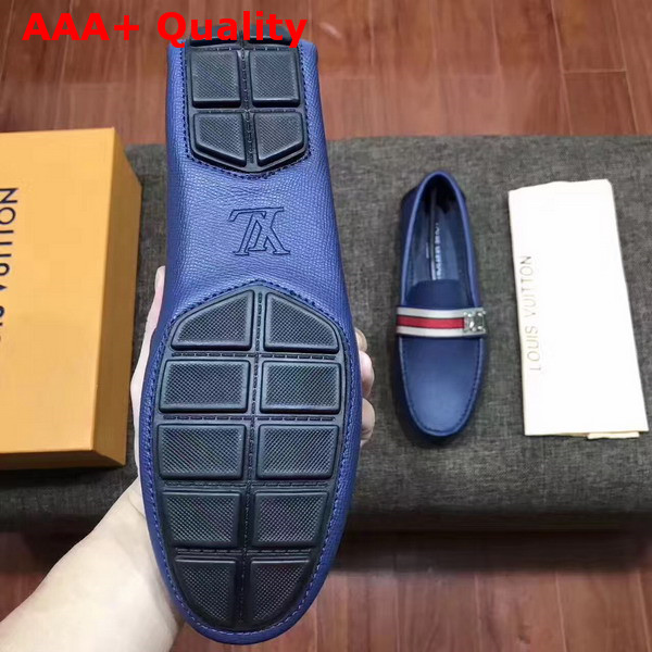 Louis Vuitton Aacetrack Moccasin Blue Grained Calfskin 1A36TA Replica