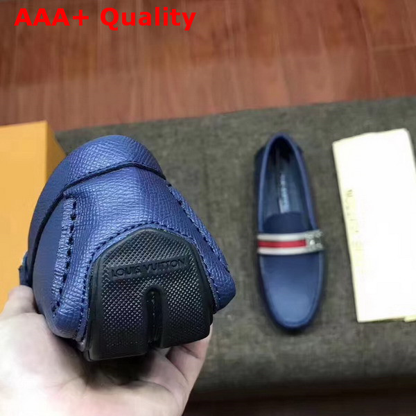 Louis Vuitton Aacetrack Moccasin Blue Grained Calfskin 1A36TA Replica