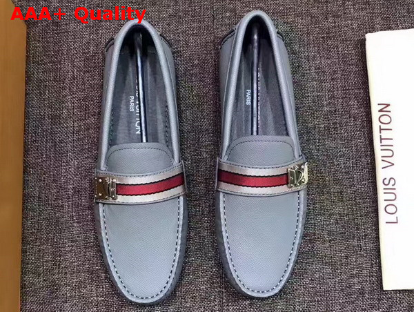 Louis Vuitton Aacetrack Moccasin Light Blue Grained Calfskin 1A36TA Replica