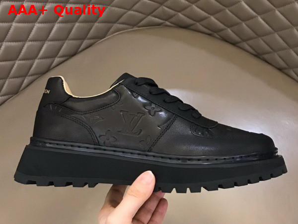 Louis Vuitton Abbesses Sneaker Black Monogram Embossed Calf Leather Replica