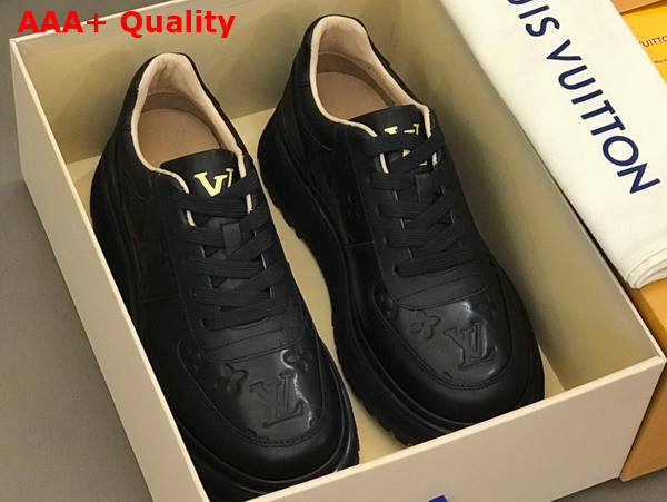 Louis Vuitton Abbesses Sneaker Black Monogram Embossed Calf Leather Replica