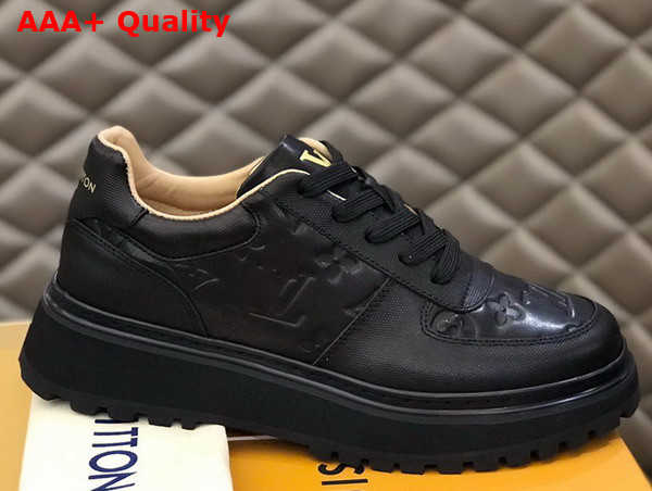 Louis Vuitton Abbesses Sneaker Black Monogram Embossed Calf Leather Replica