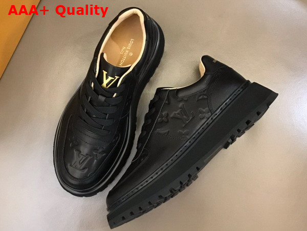 Louis Vuitton Abbesses Sneaker Black Monogram Embossed Calf Leather Replica