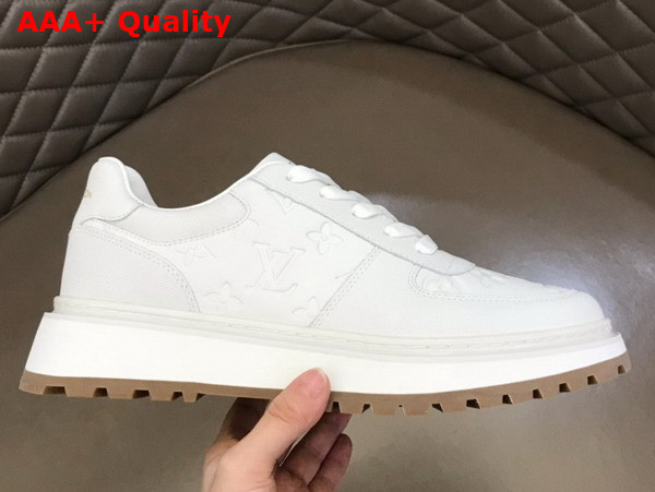 Louis Vuitton Abbesses Sneaker White Monogram Embossed Calf Leather Replica