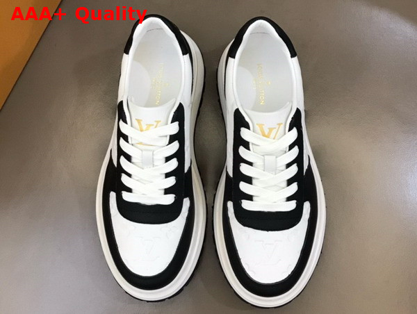 Louis Vuitton Abbesses Sneaker White and Black Monogram Embossed Calf Leather Replica