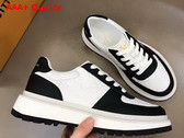 Louis Vuitton Abbesses Sneaker White and Black Monogram Embossed Calf Leather Replica