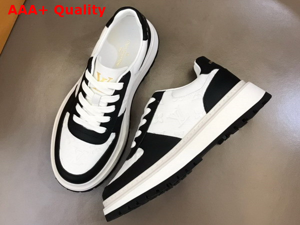 Louis Vuitton Abbesses Sneaker White and Black Monogram Embossed Calf Leather Replica