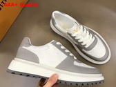 Louis Vuitton Abbesses Sneaker White and Grey Monogram Embossed Calf Leather Replica