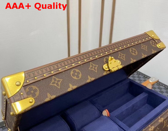 Louis Vuitton Accessories Box Monogram Canvas Blue Microfiber Lining Replica