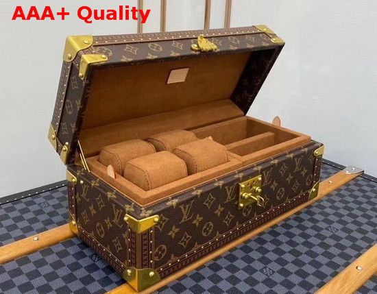 Louis Vuitton Accessories Box Monogram Canvas Brown Microfiber Lining Replica