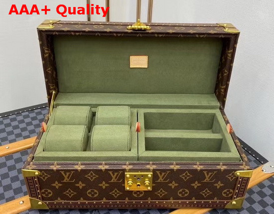 Louis Vuitton Accessories Box Monogram Canvas Khaki Microfiber Lining Replica